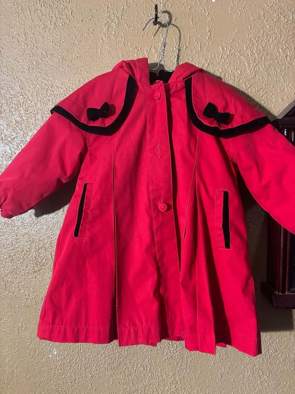 Rothschild Red Coat with Black Velvet Trim and Bows
